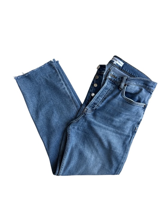 Re/Done Denim - RE/DONE Originals High Rise Stove Pipe Jeans Size 28 Cropped Raw Hem Light Wash